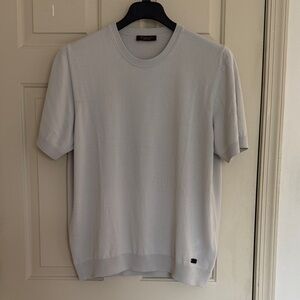 Loro Piana Light Gray Short Sleeve Sweater